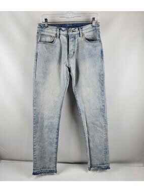 mnml Jeans Mens 30 Blue Button Fly Slim Denim (30x32)